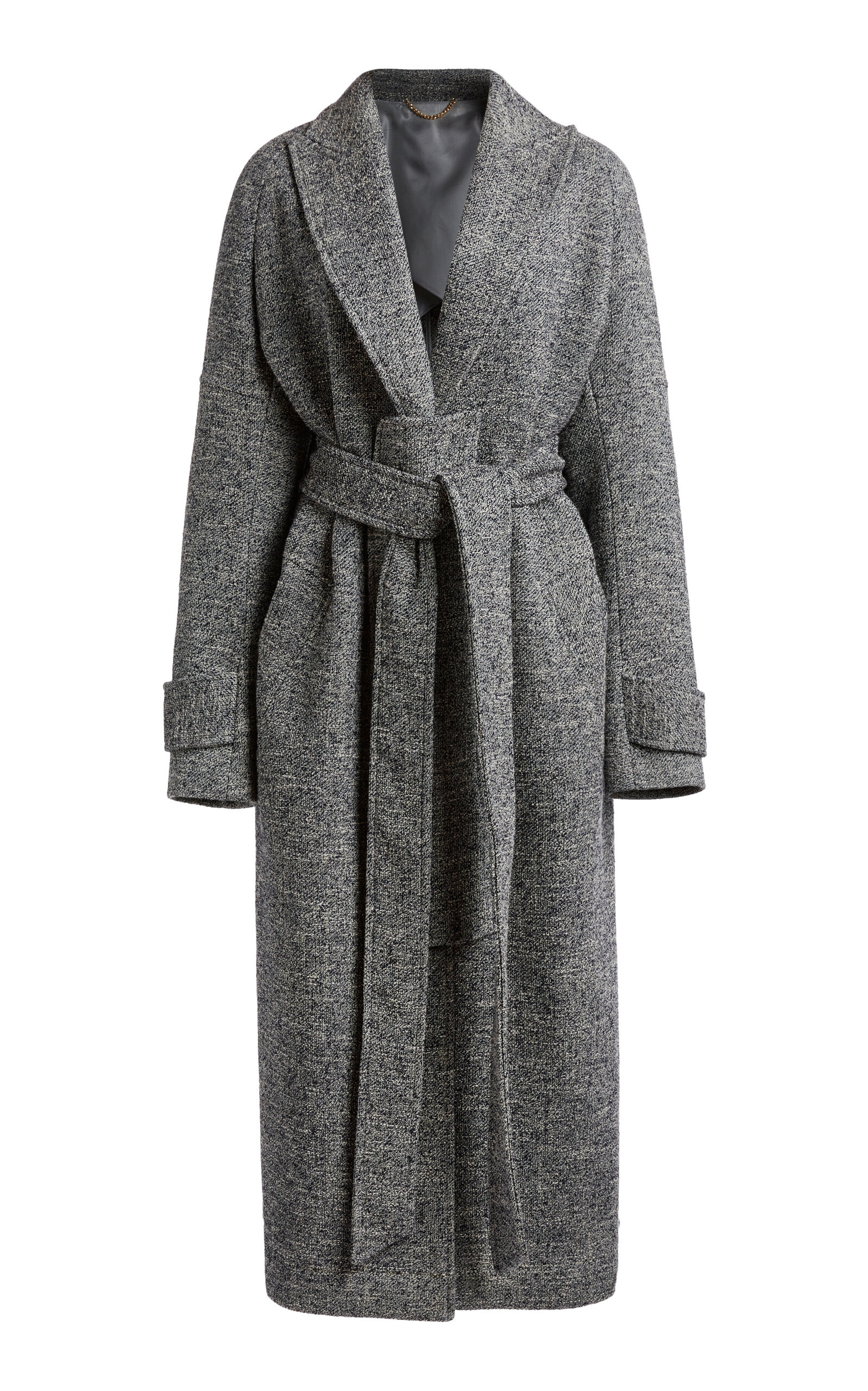 Belted Cotton-Blend Coat light grey - 1