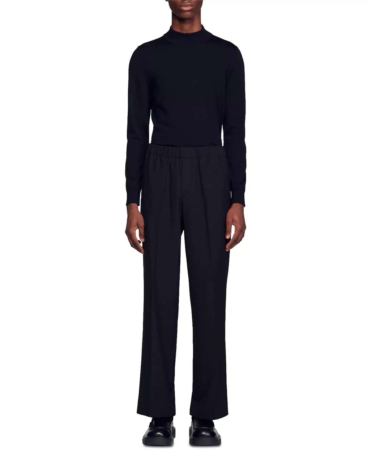 Jersey Regular Fit Wide Leg Trousers - 5