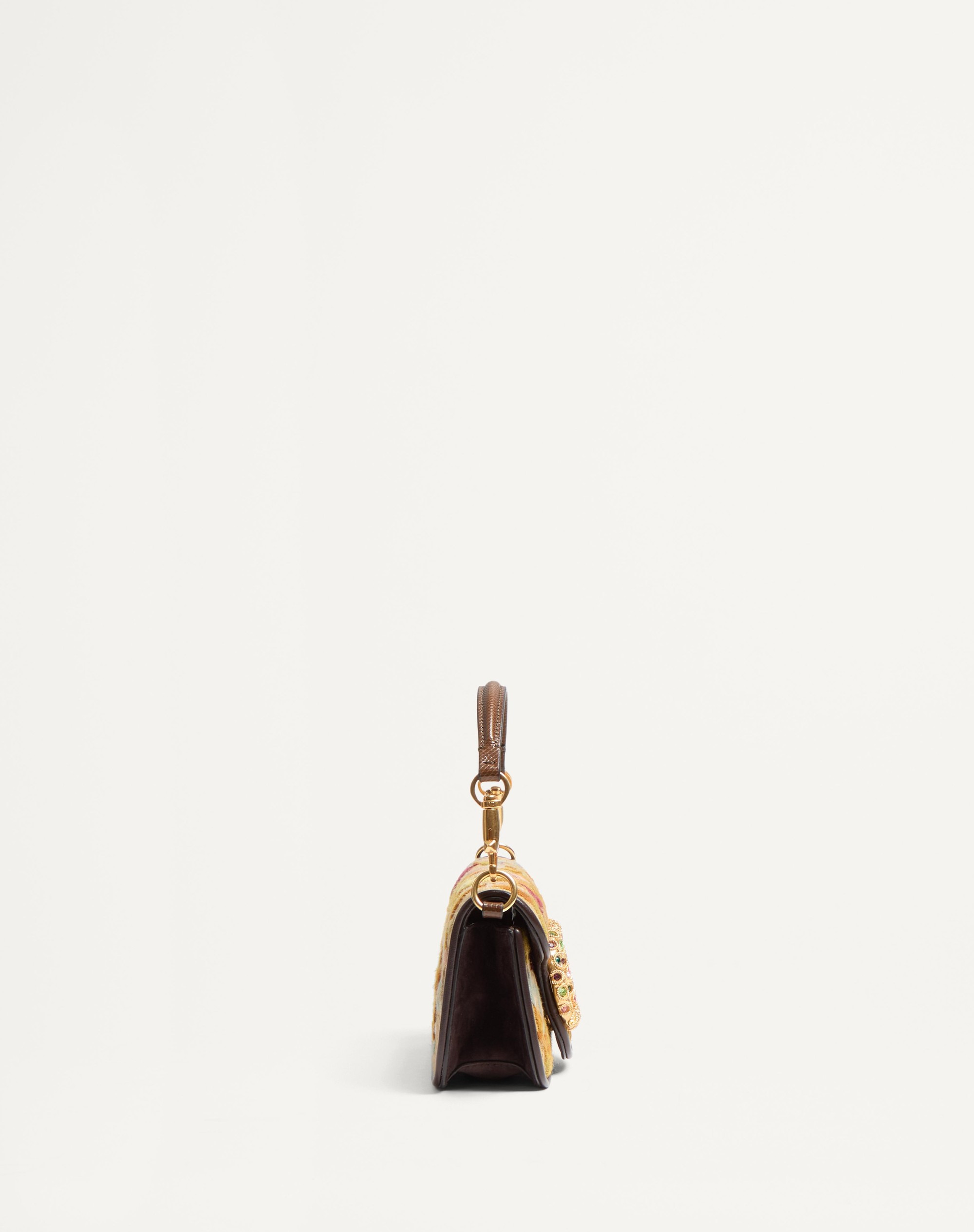 VALENTINO GARAVANI LOCÒ SMALL SHOULDER BAG EMBROIDERED WITH JEWEL LOGO - 3