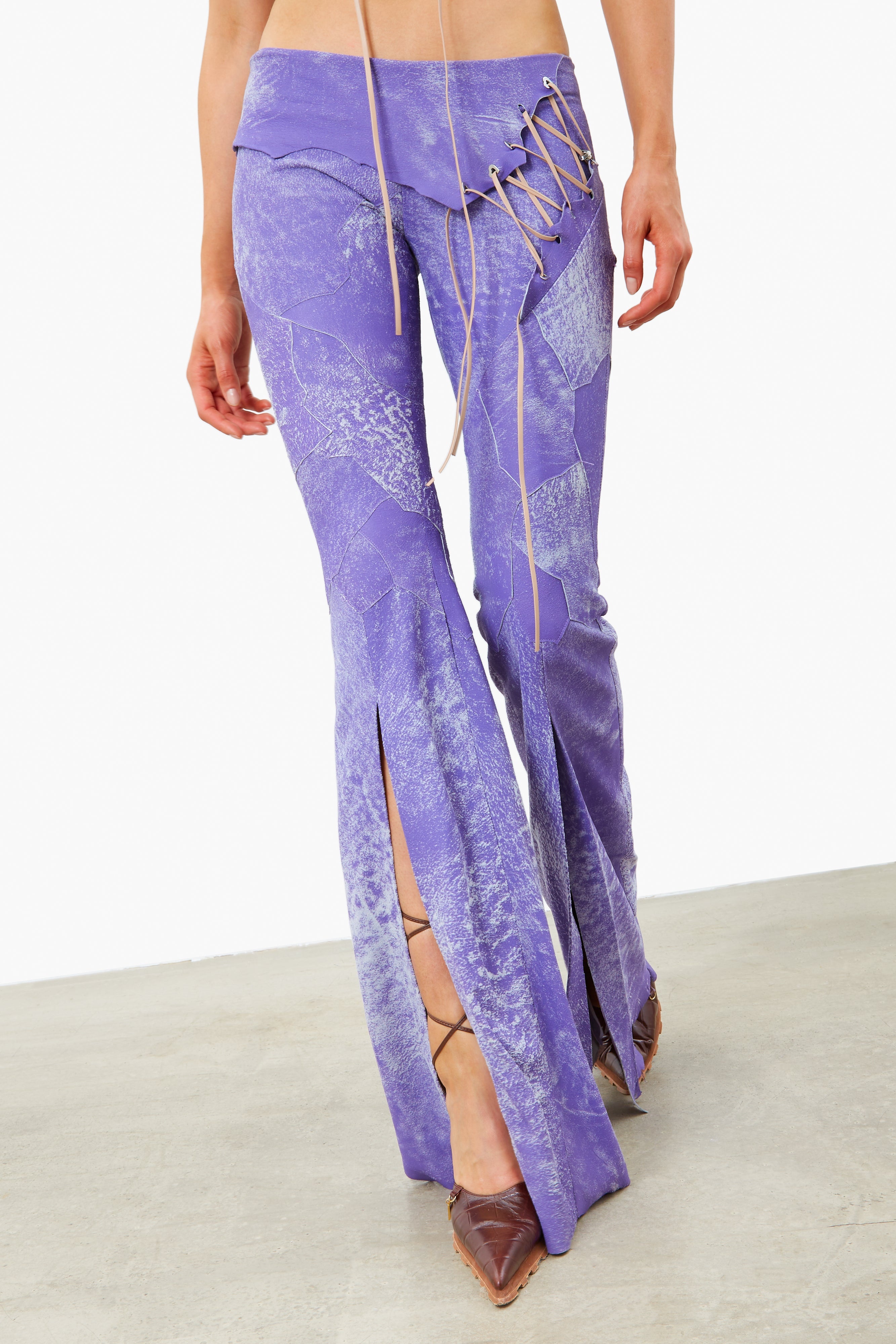 TATJANA LEATHER TROUSERS POISON - 3