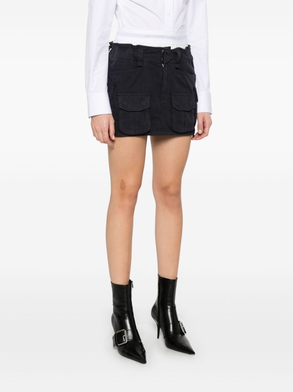 logo-waistband mini skirt - 3