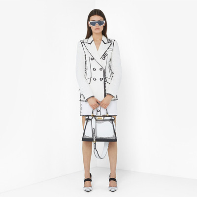 FENDI White leather FF print bag outlook