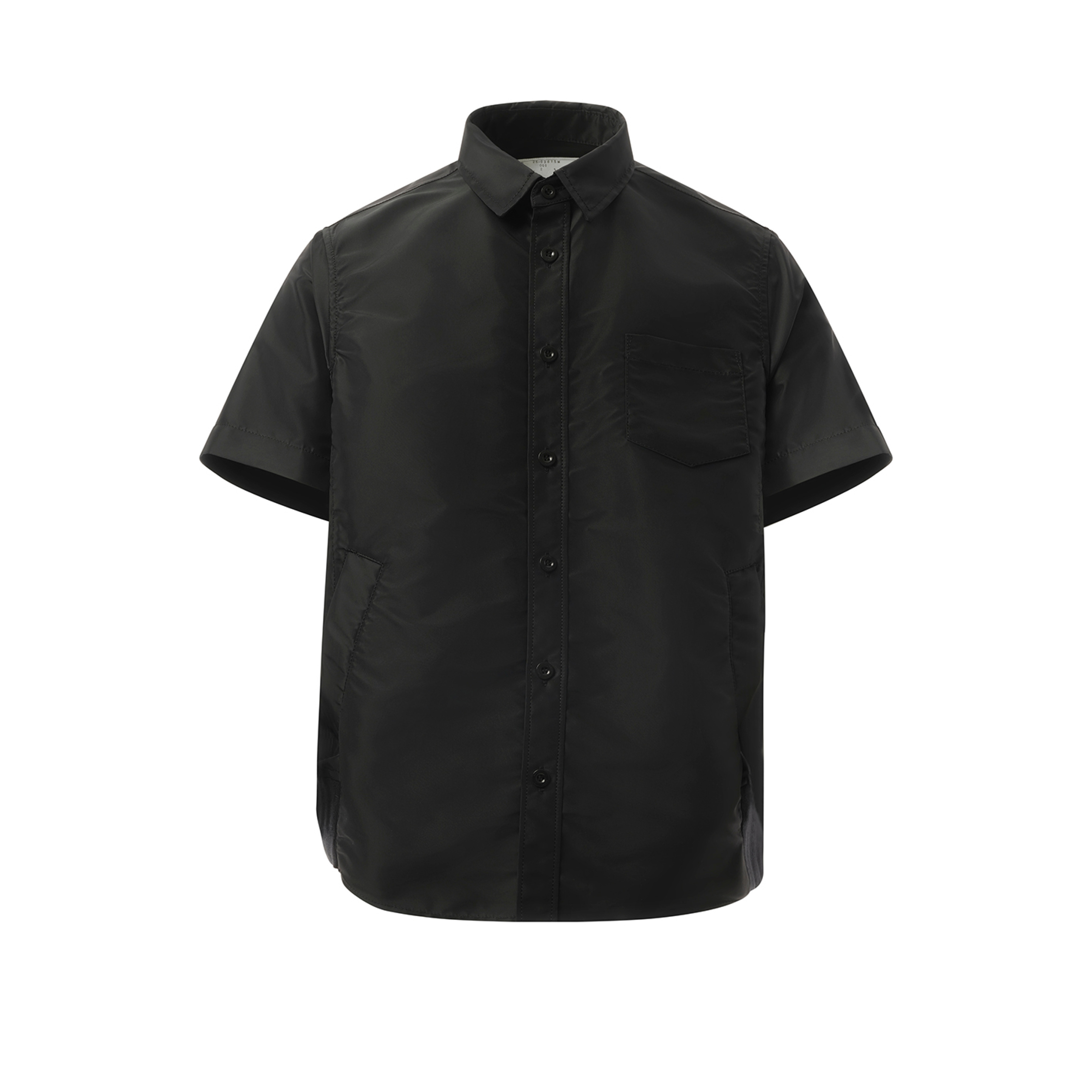 Nylon Twill Short-sleeve Shirt in Black - 2