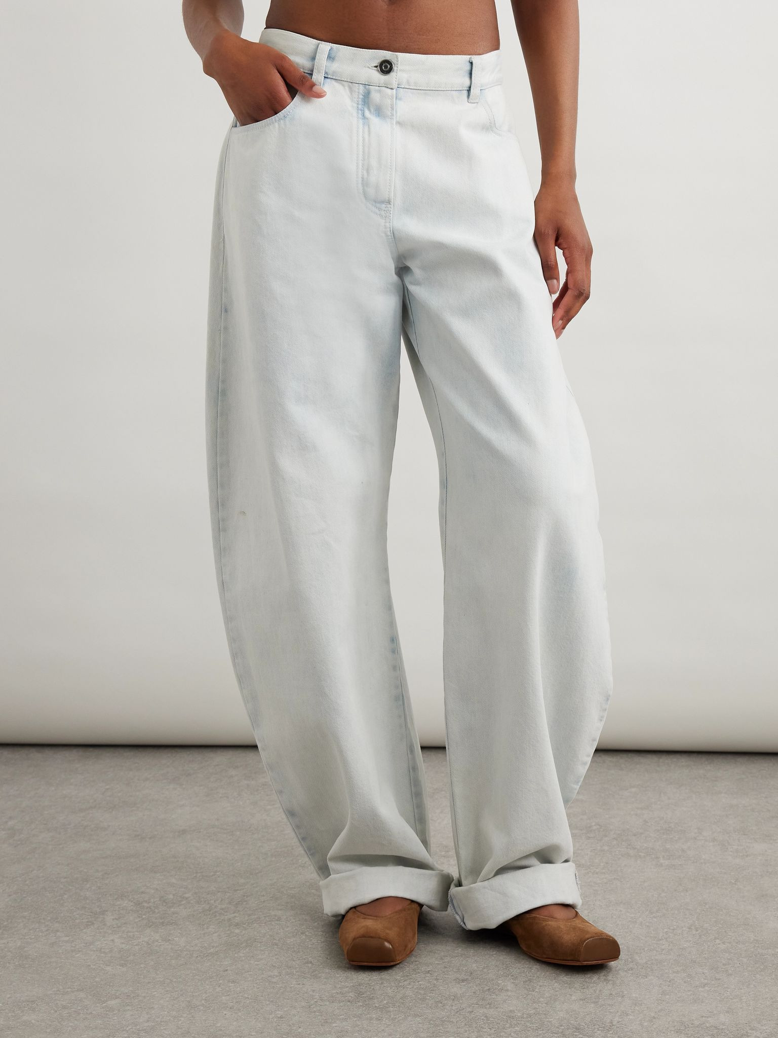 Low-rise barrel-leg jeans Light denim - 3