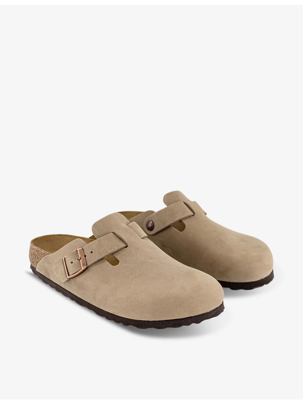 Boston logo-embossed suede clogs - 3