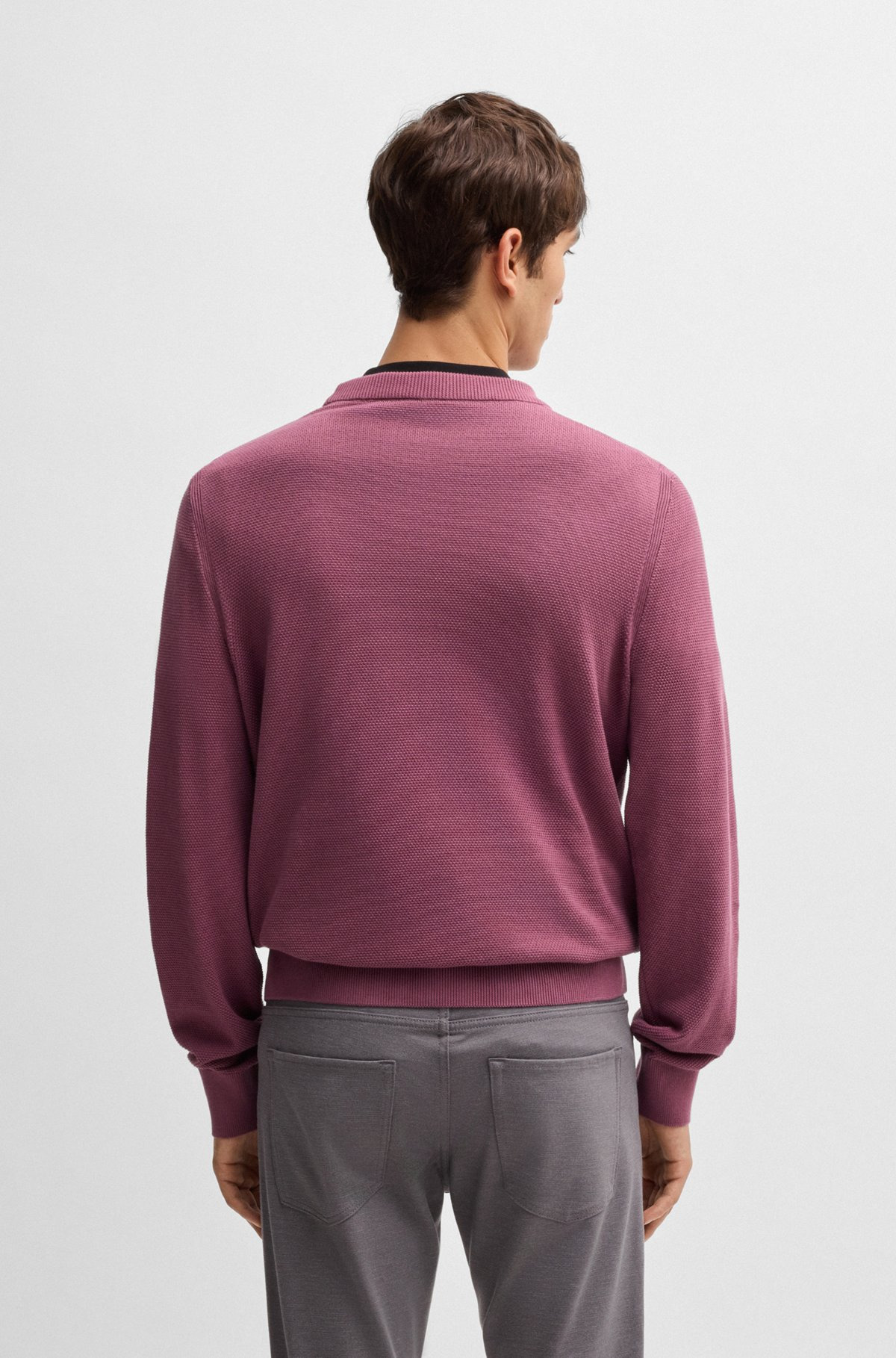 MICRO-STRUCTURED SWEATER IN COTTON - 5