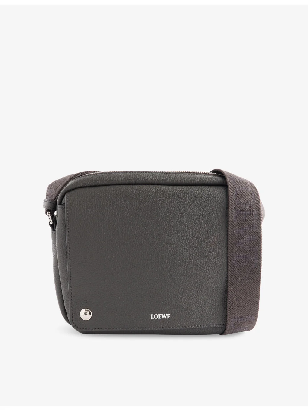Medium Pebble Leather Messenger Bag - 1
