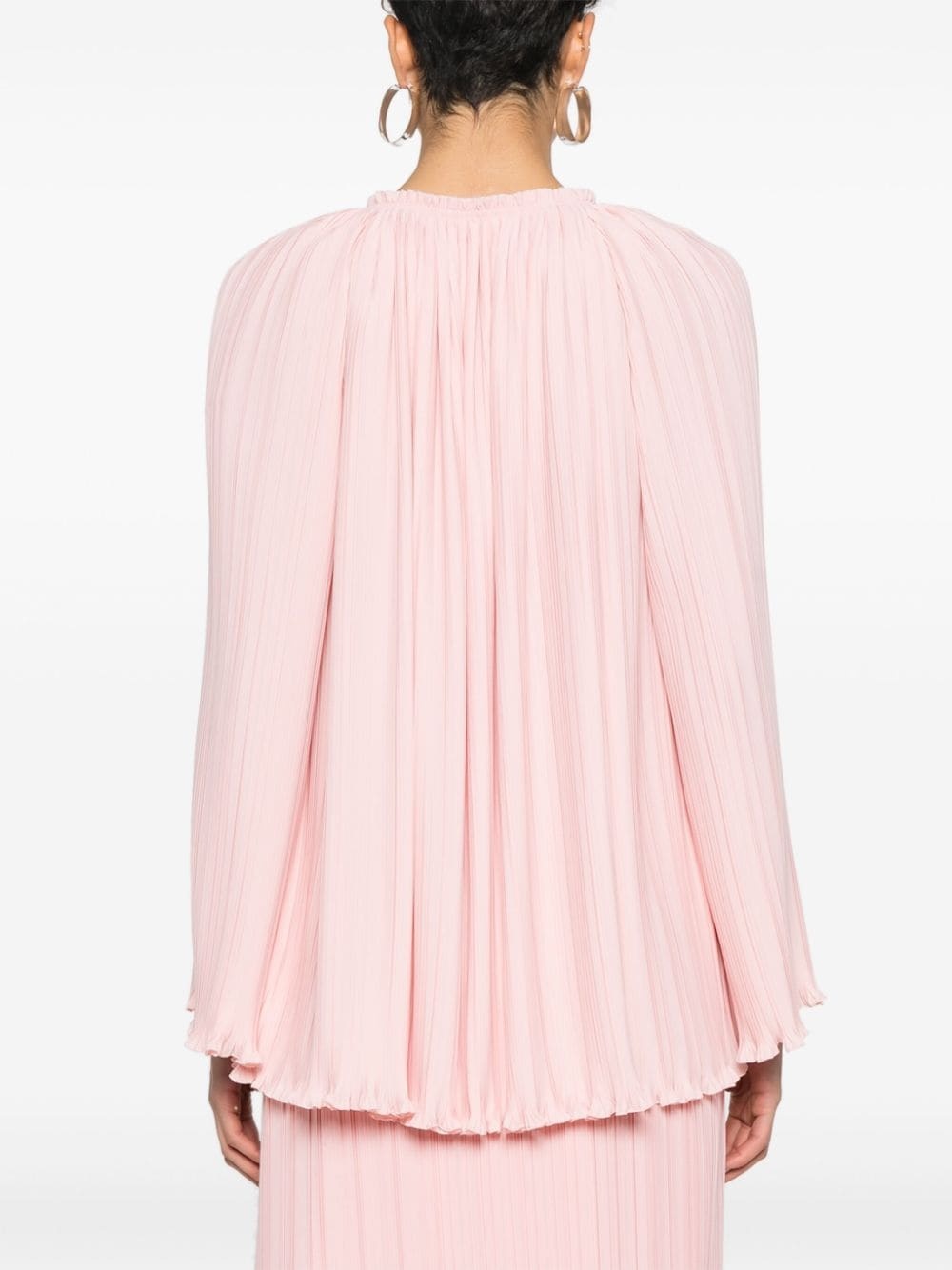 long-sleeve pleated blouse - 4