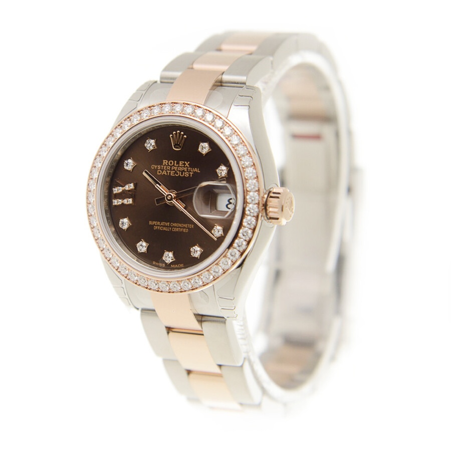 Rolex Lady Datejust Chocolate Diamond Dial Automatic Steel and 18ct Everose Gold Oyster Watch 279381 - 4