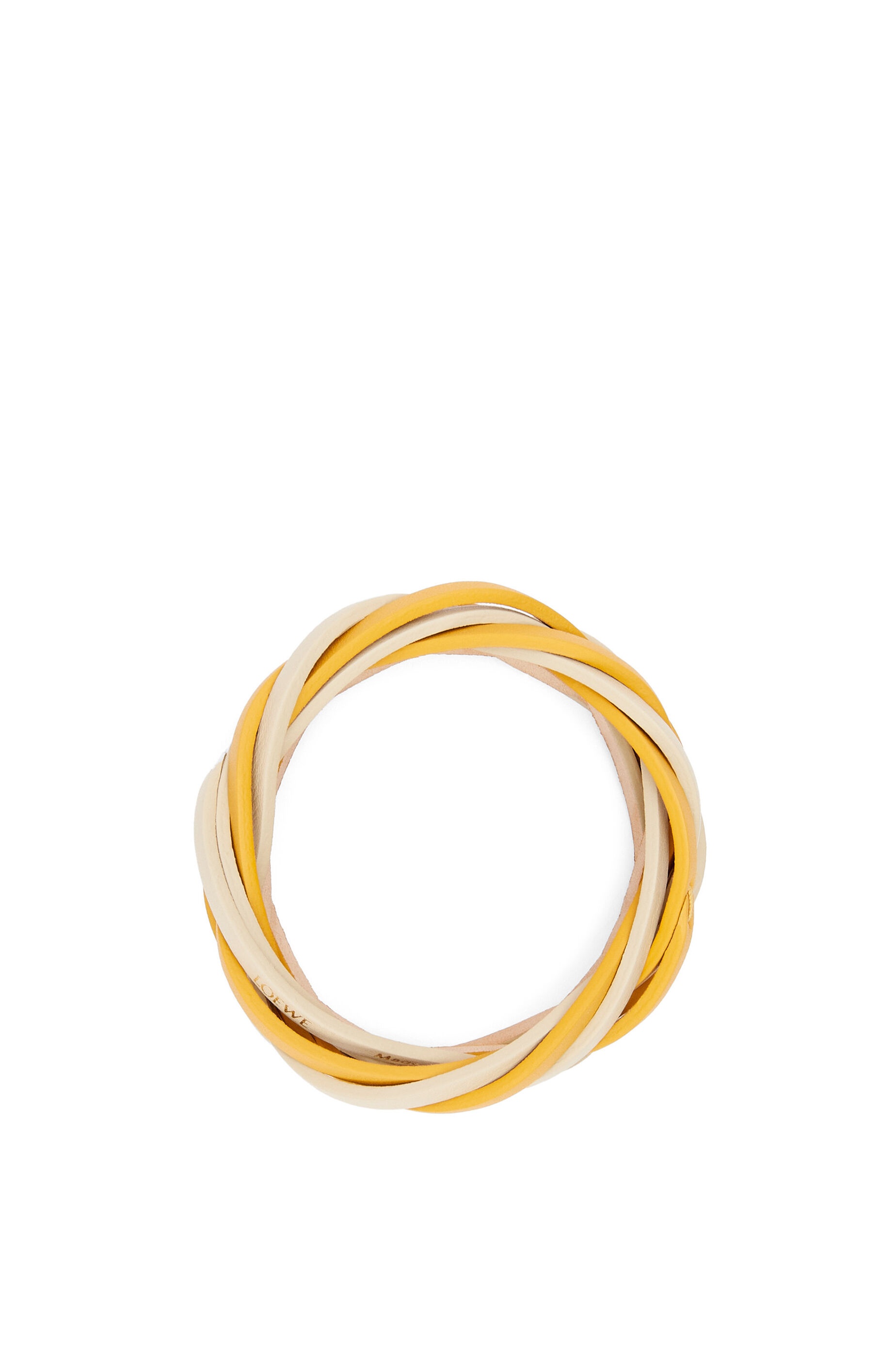 Bicolour braided bangle in calfskin - 2