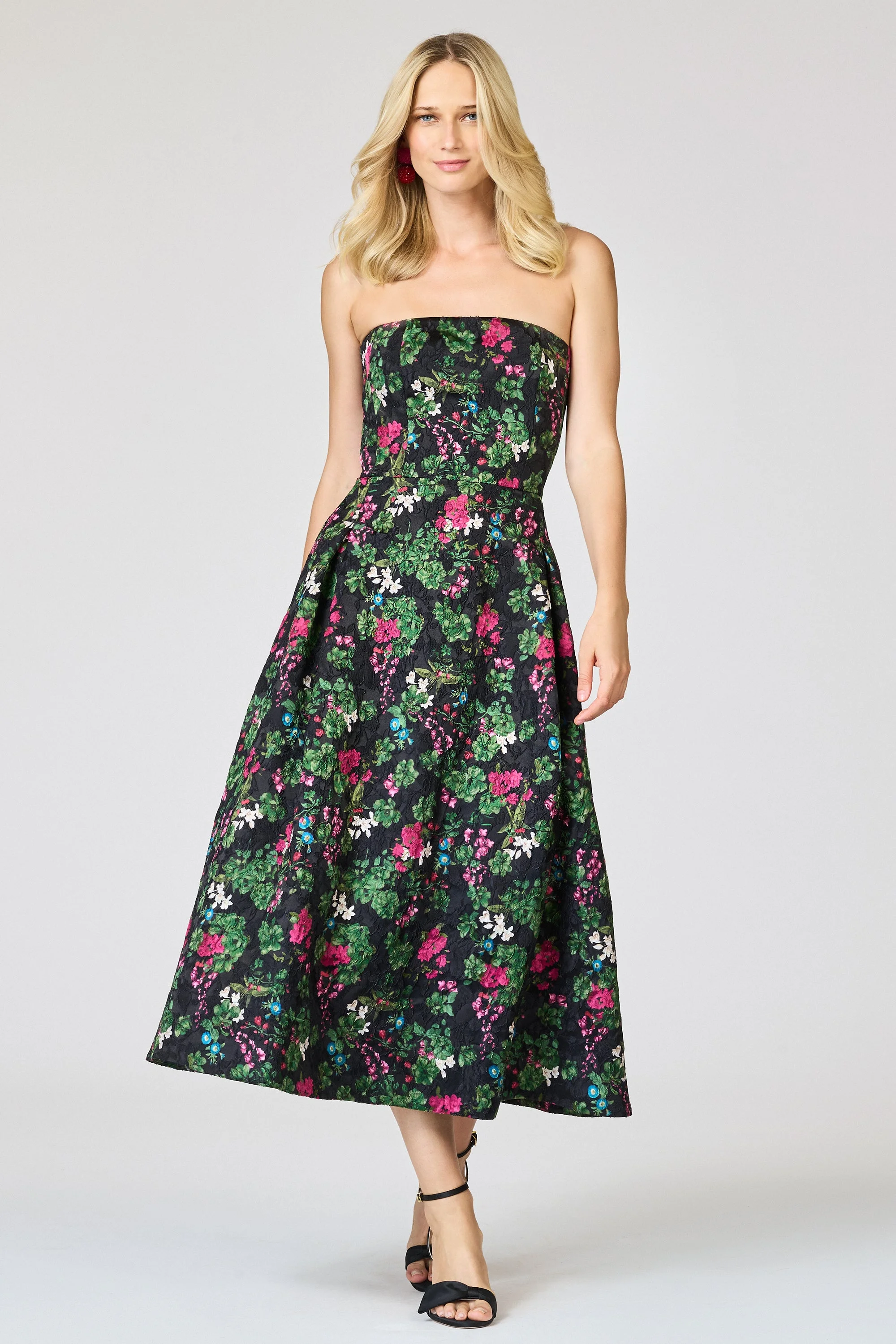 CLOQUE SHAY DRESS - ROYAL GARDENS - 1