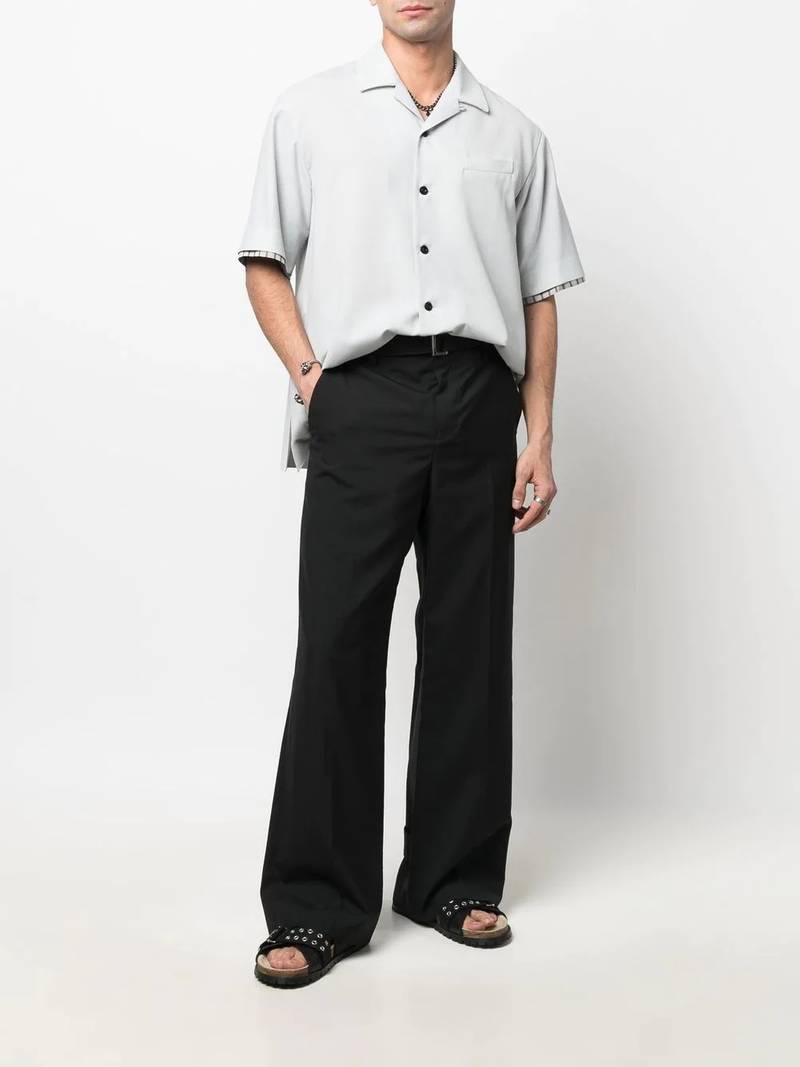 sacai layered-detail short-sleeve shirt outlook