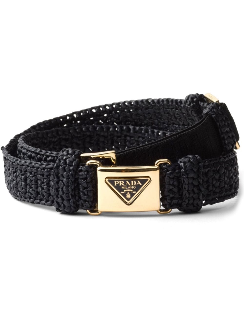 triangle-logo crochet belt - 1