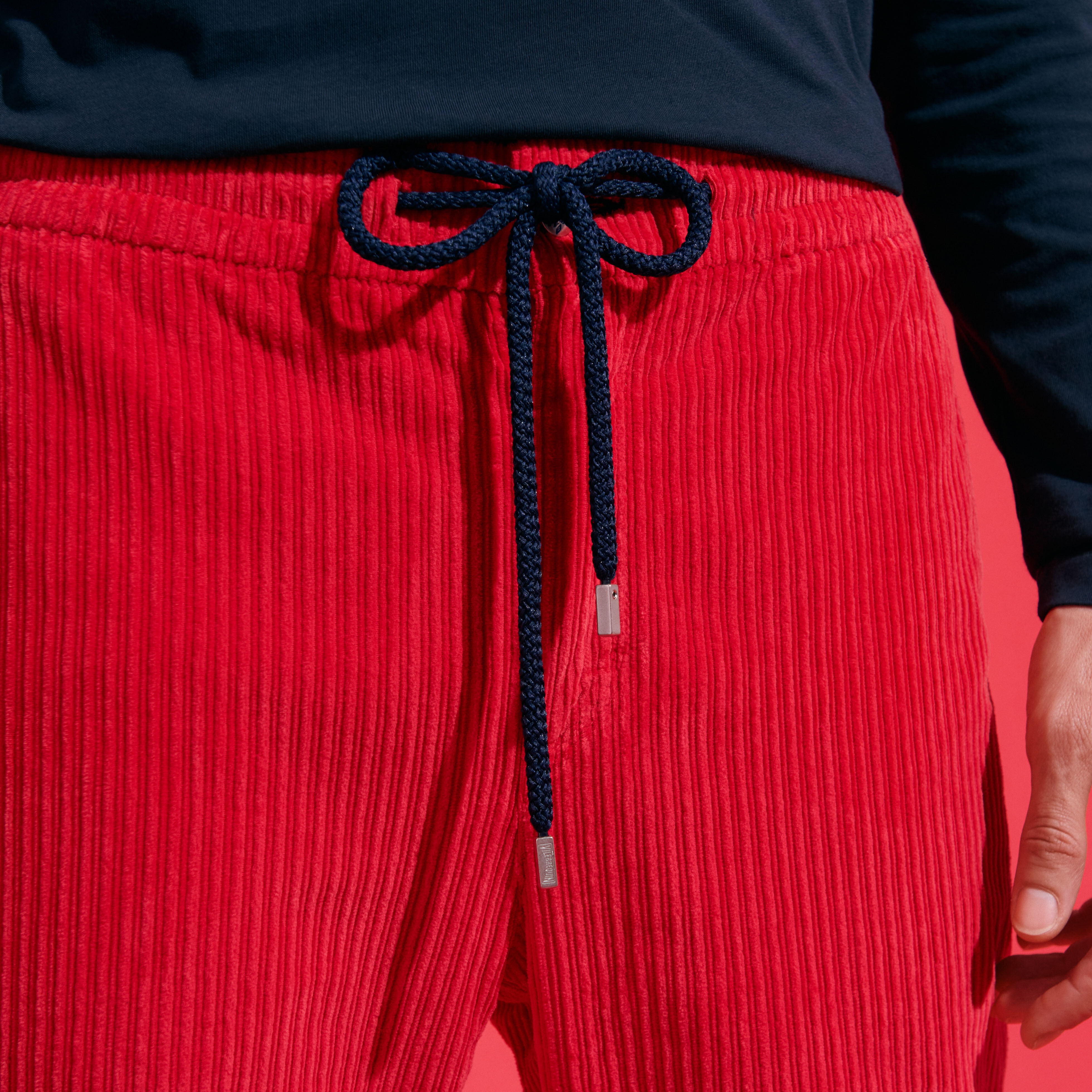 Men Velvet Elastic Waist Pants - 7