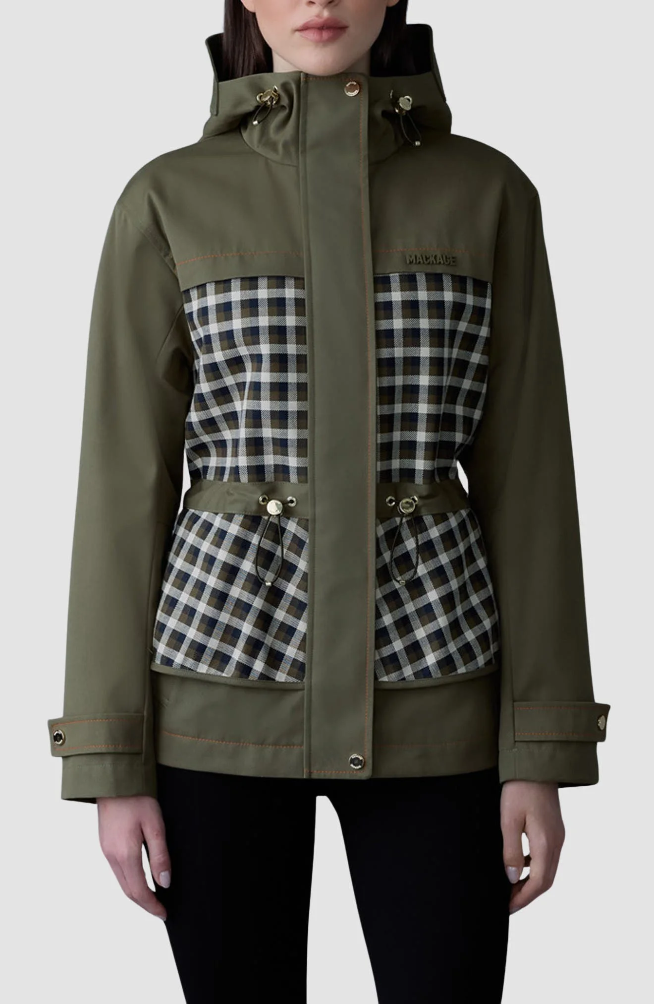 Mackage Kaori Hooded Water Resistant Recycled Polyester Blend Jacket in Light Military at Nordstrom - 1