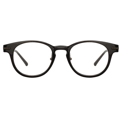 LINDA FARROW BAY OPTICAL D-FRAME IN BLACK AND NICKEL (ASIAN FIT) outlook