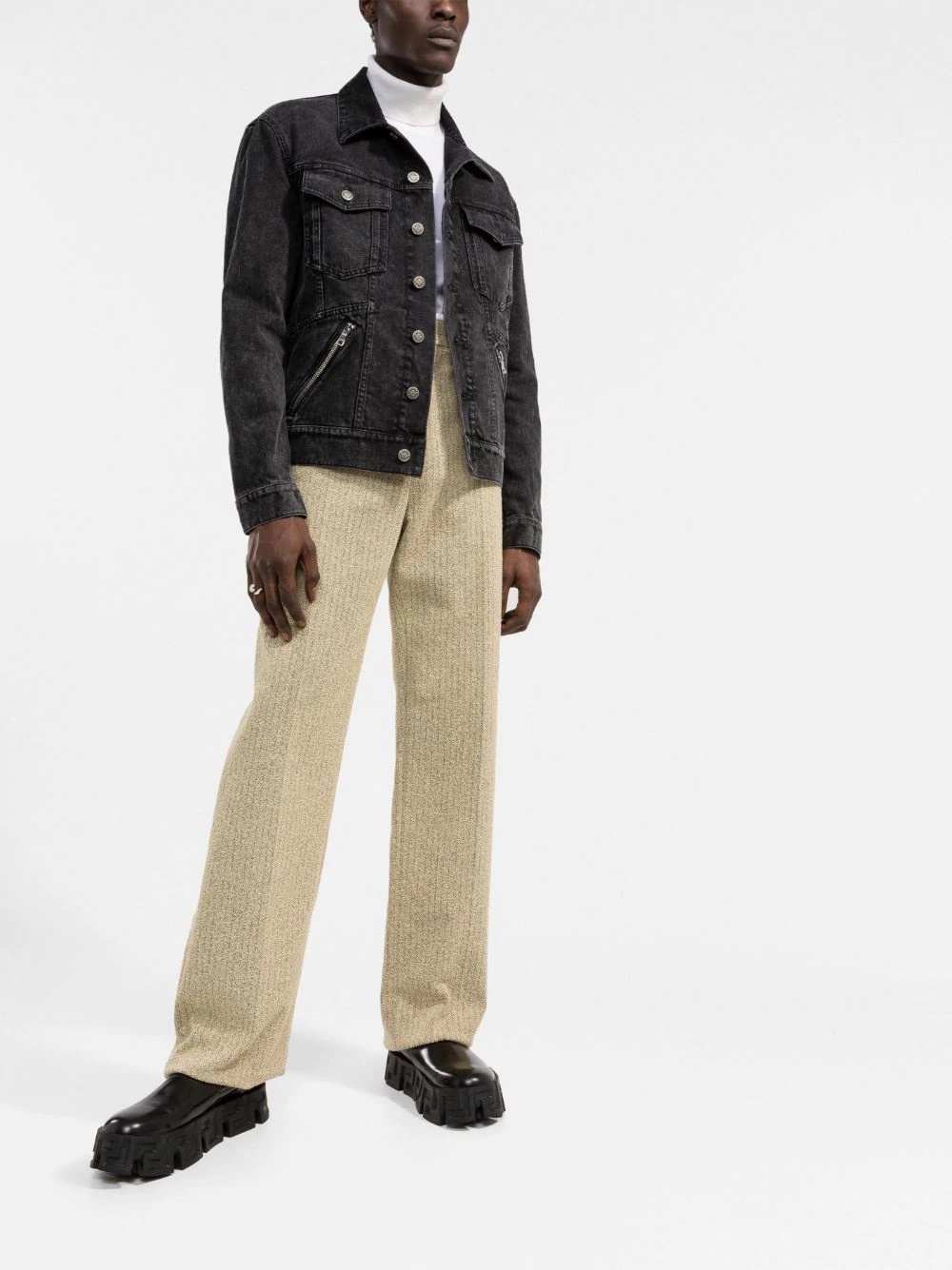 zip-detail denim jacket - 2