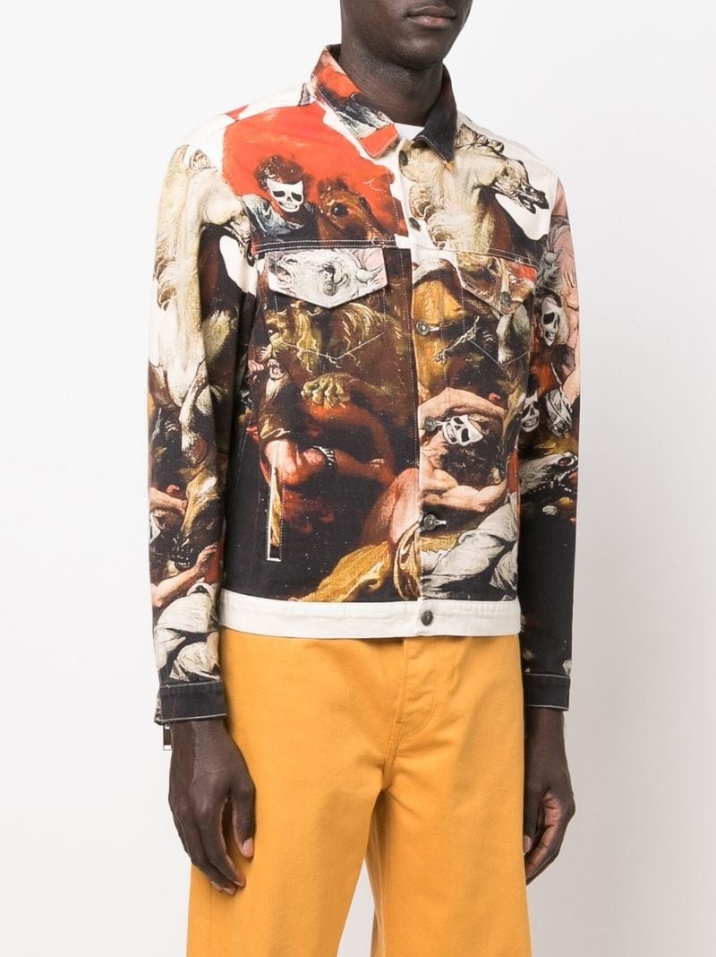 graphic-print denim jacket - 3