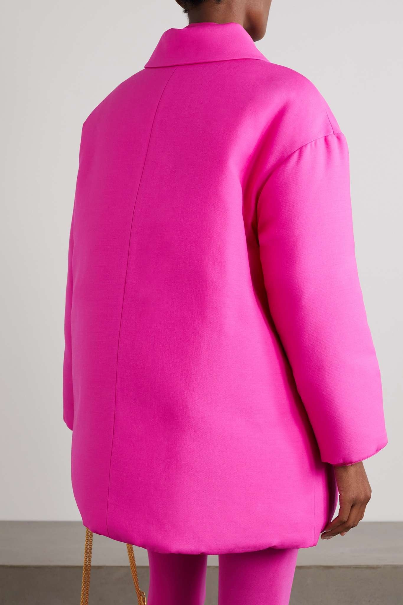 Oversized padded wool and silk-blend crepe jacket - 4