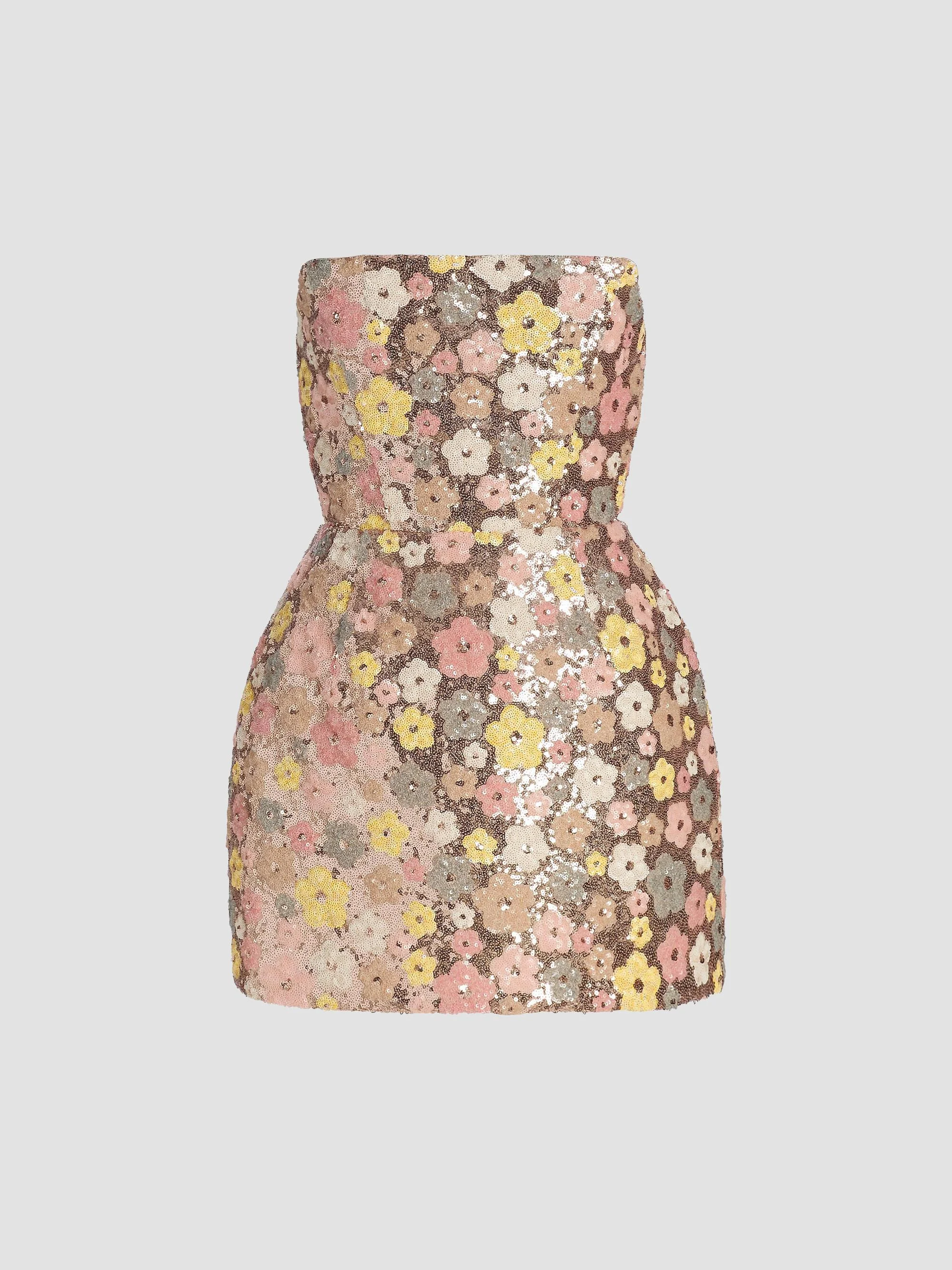 Women's Jasmine Maraya Strapless Sequined Minidress - Multi - 1