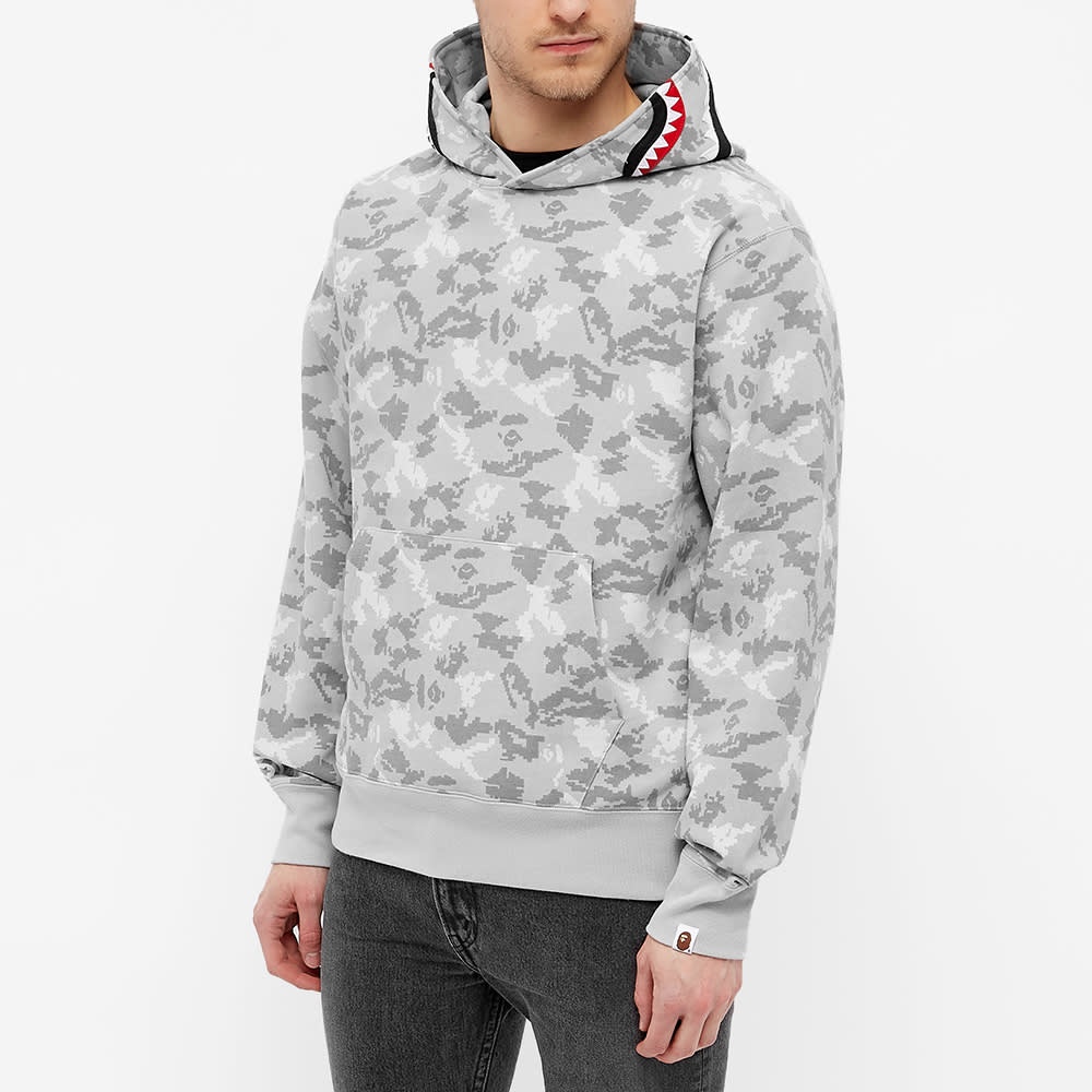 A Bathing Ape Digital Camo Shark Wide Hoody - 5