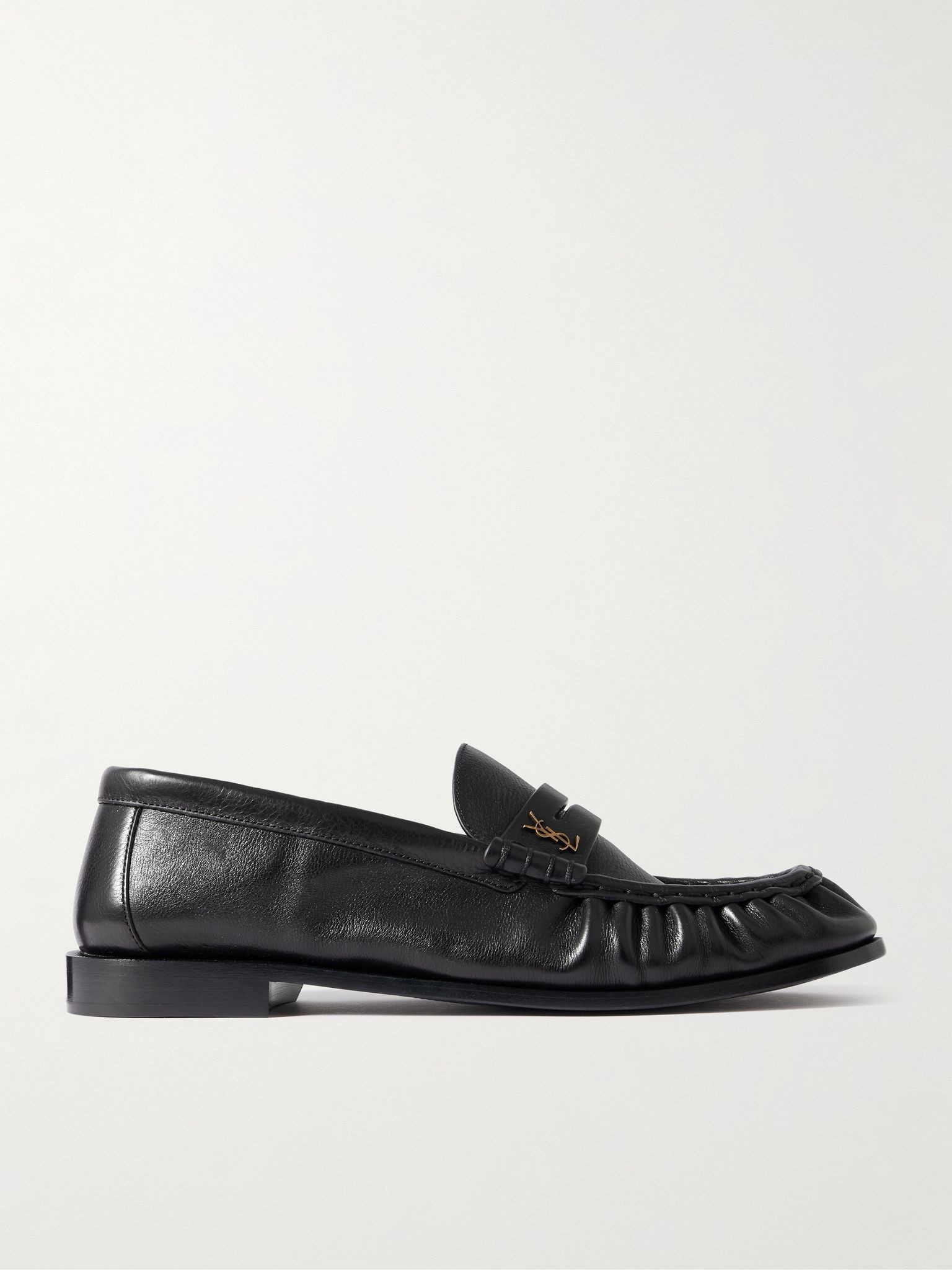 Le Loafer Monogram Logo-Appliquéd Leather Penny Loafers Black - 1