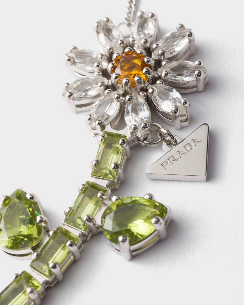 Metal necklace with crystals 3