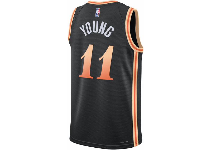 Nike Nike NBA Trae Young Atlanta Hawks Dri-FIT Jersey Black/Orange outlook