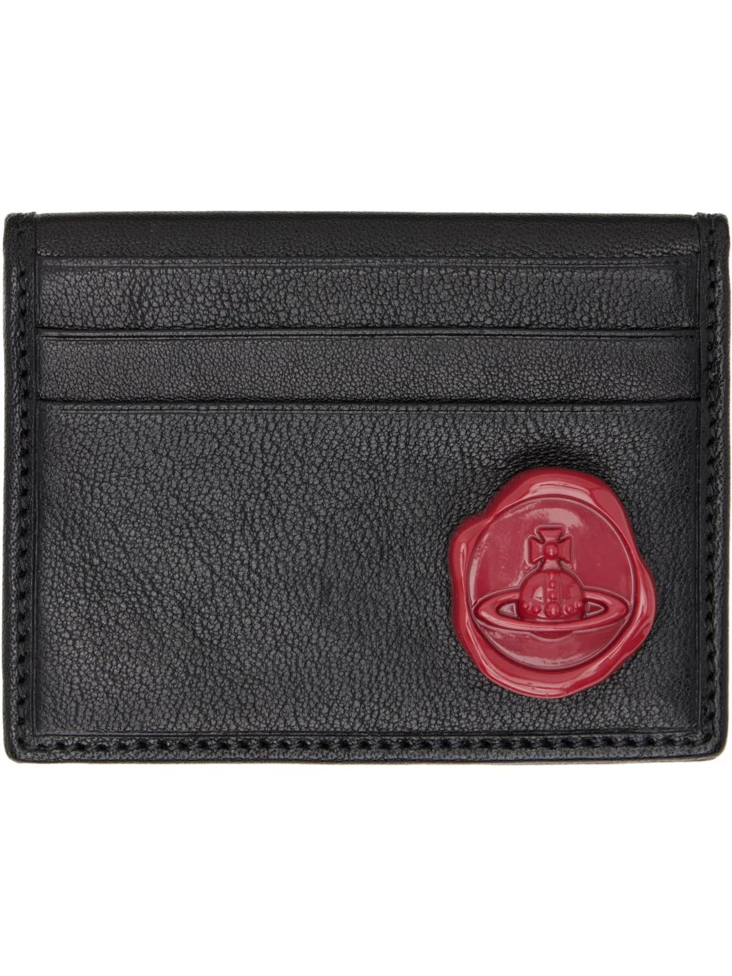 Black Bifold Calfskin Card Holder - 1