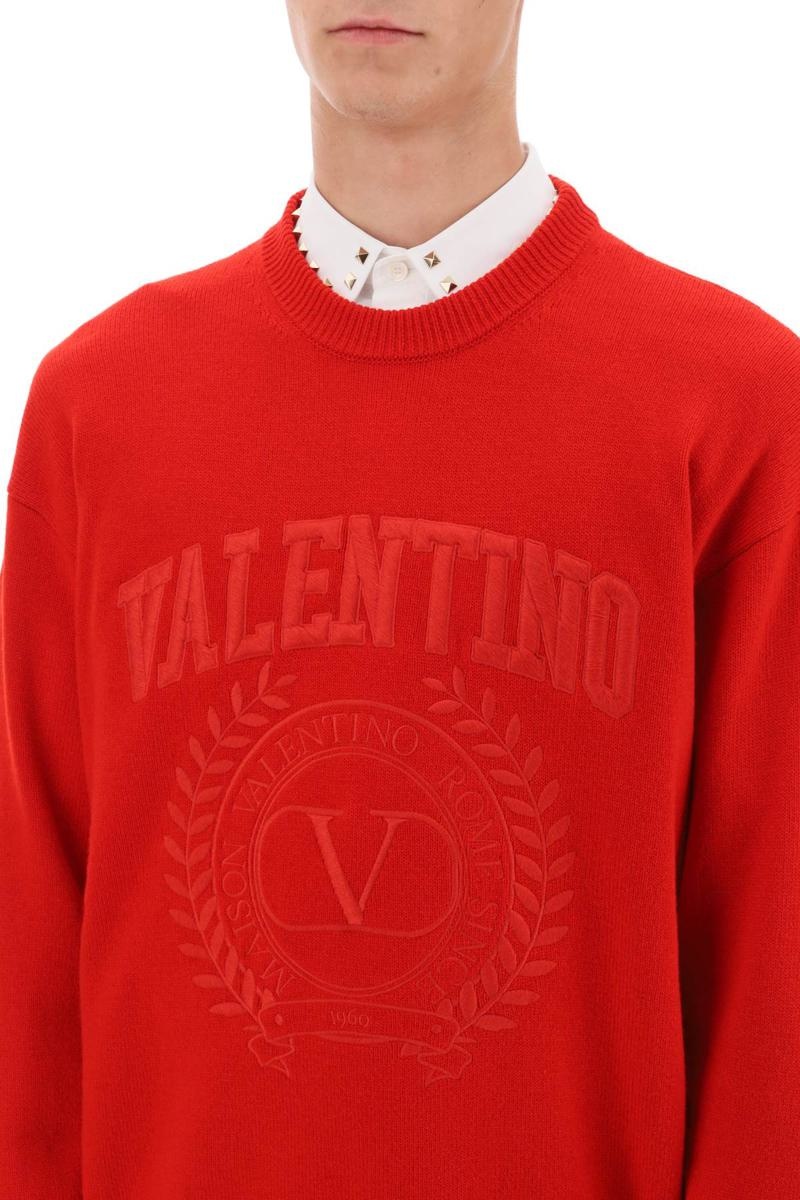 Valentino Garavani CREW-NECK SWEATER WITH MAISON VALENTINO EMBROIDERY - 4