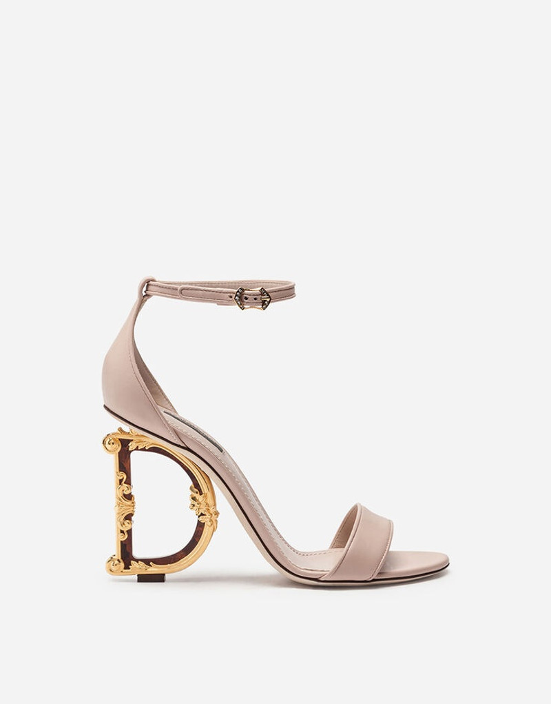 Nappa leather sandals with baroque DG heel - 1
