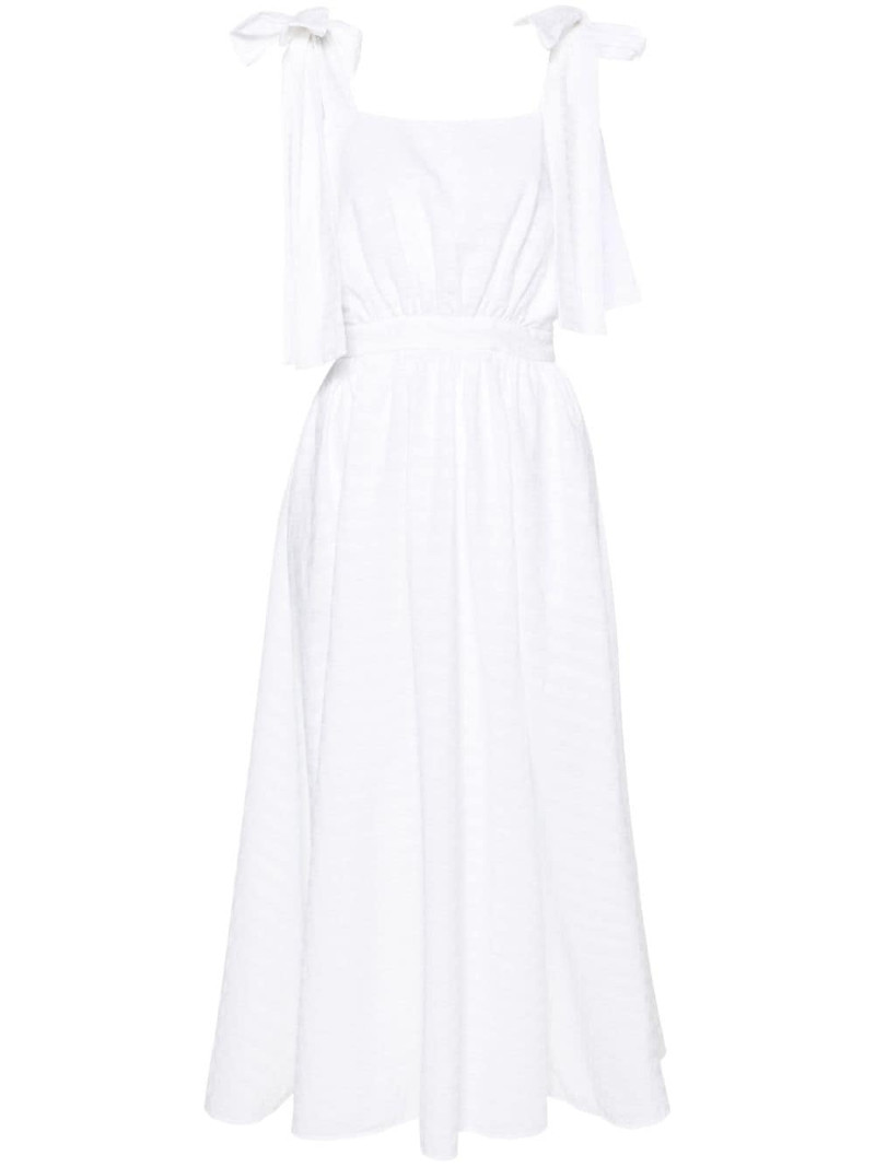 seersucker flared midi dress 1
