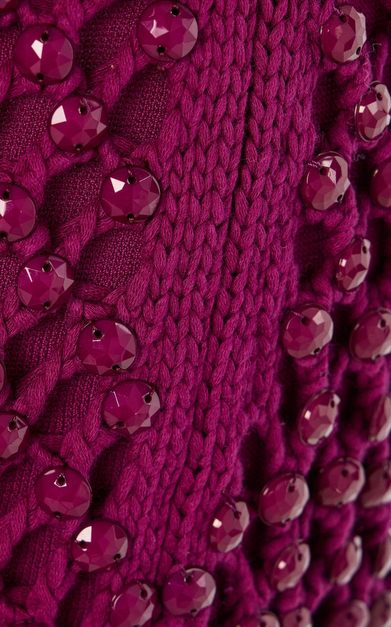 Spice Crystal-Embellished Cotton-Blend Knit Maxi Skirt purple 6