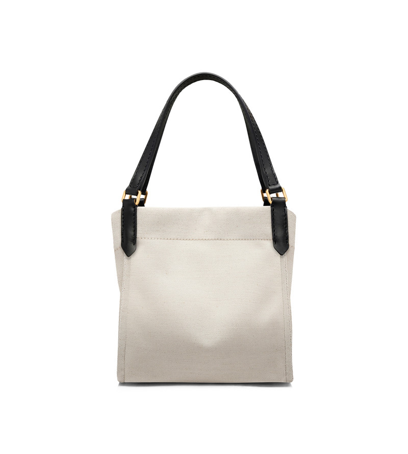 COTTON CANVAS AND SMOOTH LEATHER AMALFI MEDIUM TOTE 7