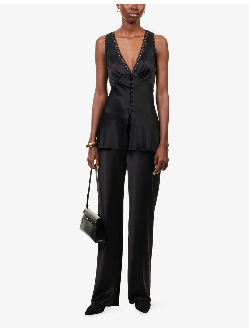 Reformation Gale Mid-Rise Bias Satin Trousers outlook