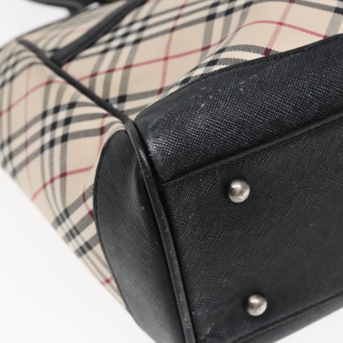 Burberry Nova Check Hand Bag Canvas Beige Black - 14