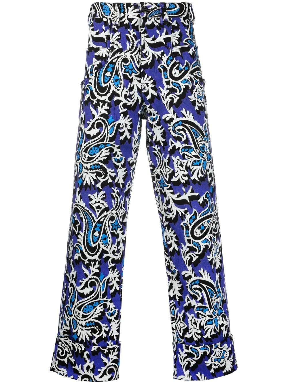 floral-print straight-leg trousers - 1