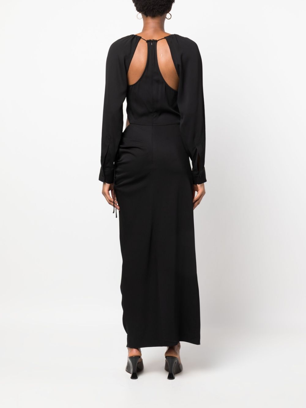 cut-out long-sleeved dress - 4