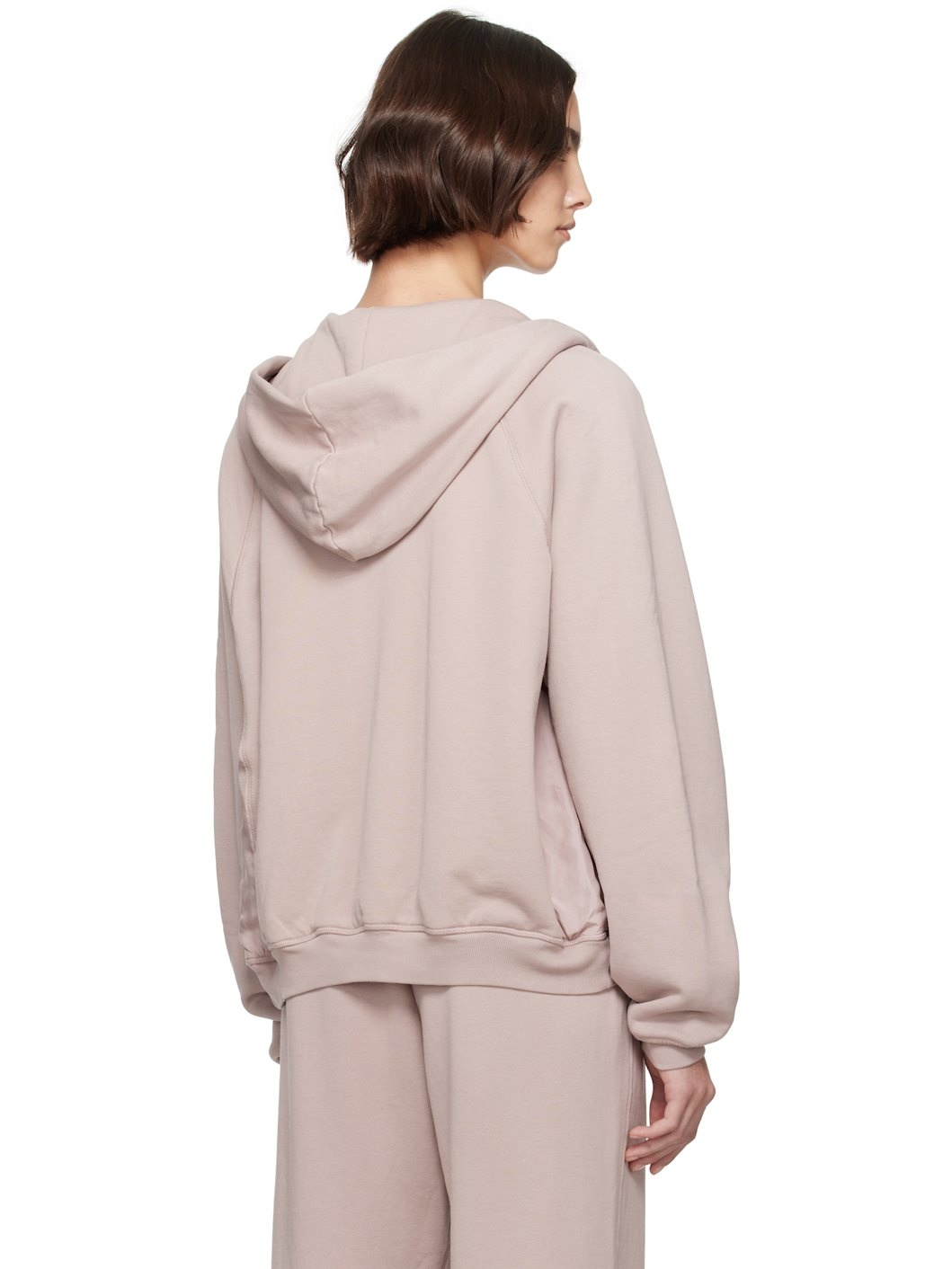 Taupe French Terry Relaxed Zip Up Hoodie - 3