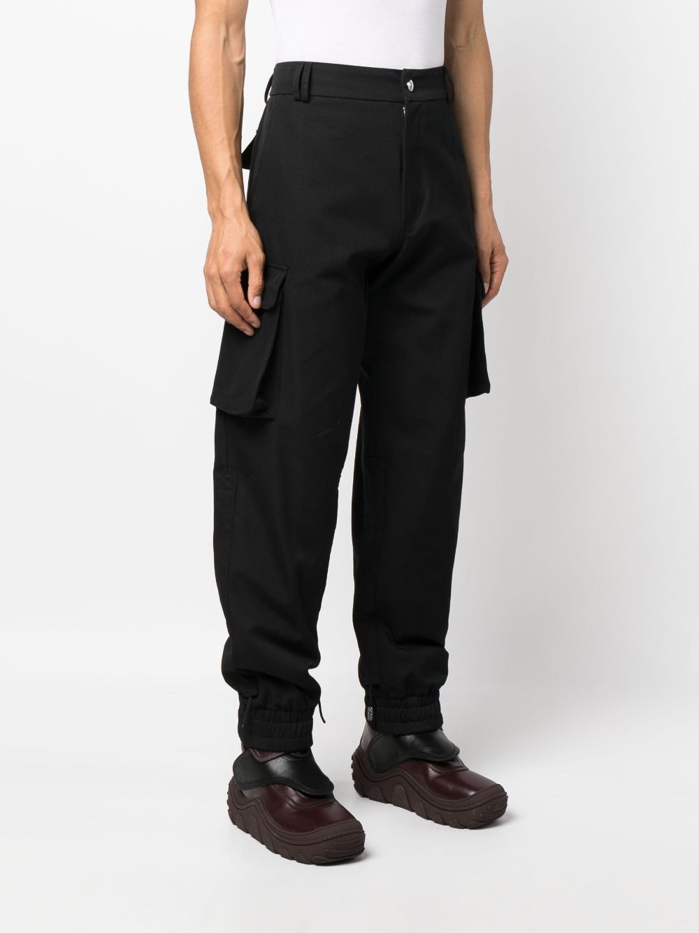 logo-patch cargo trousers - 3