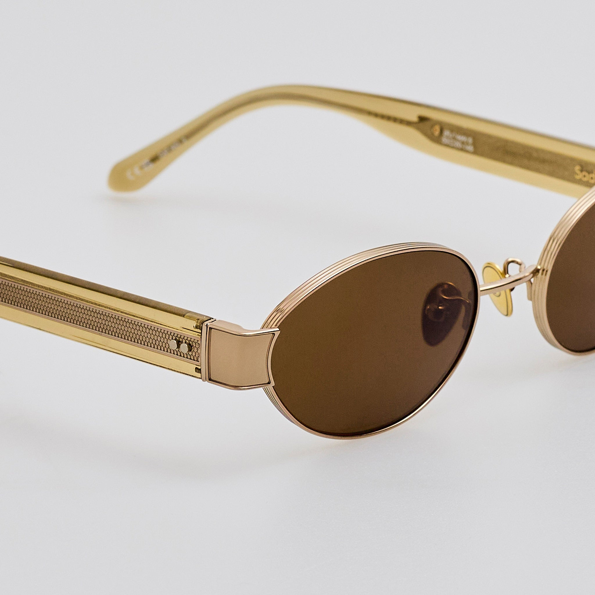 Sadie Sunglasses in 22K Gold and Khaki - 4