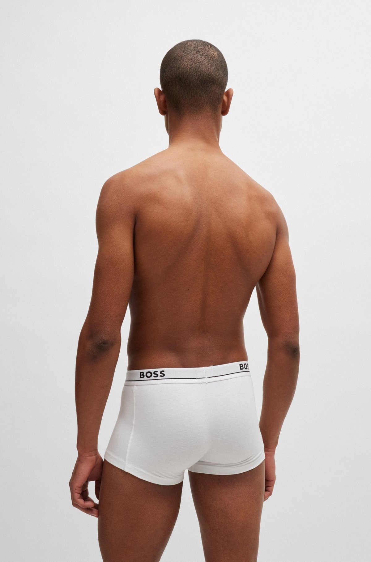 THREE-PACK OF STRETCH-COTTON TRUNKS WITH LOGO WAISTBANDS - 3