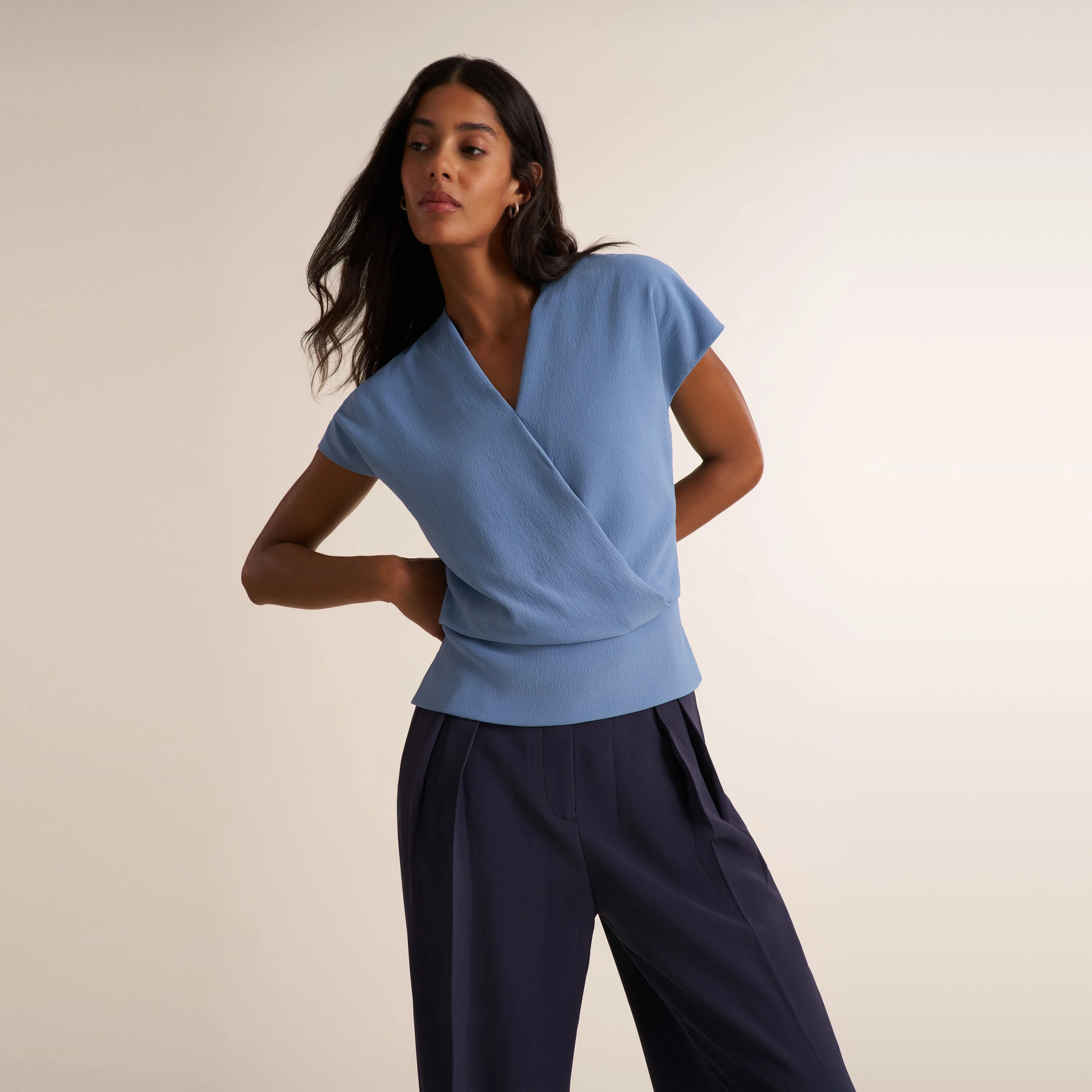 Antonia Faux Wrap Top - Eco Soft Wave - 1