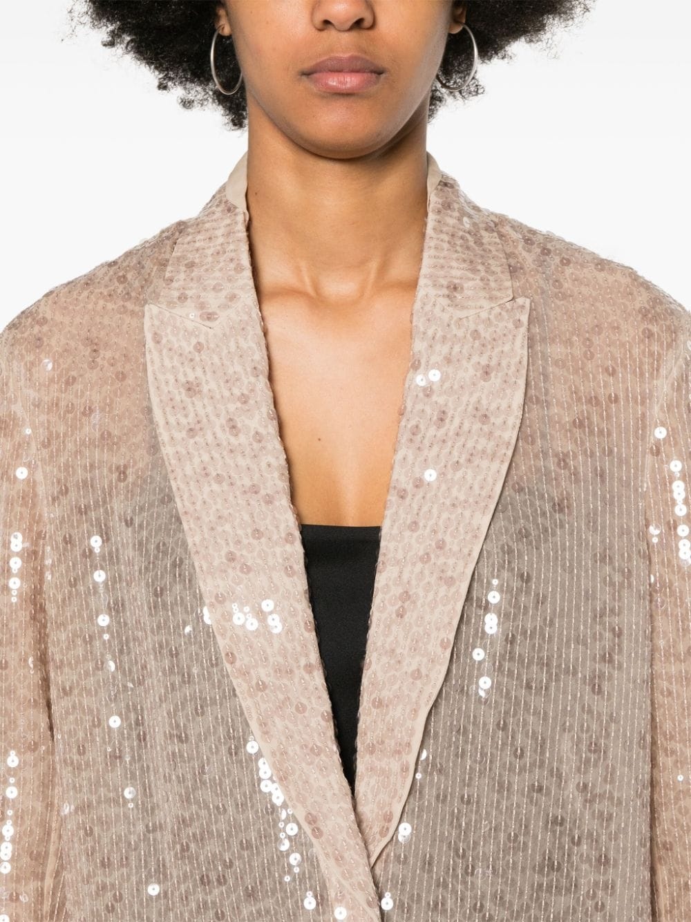 single-breasted sequin blazer - 5