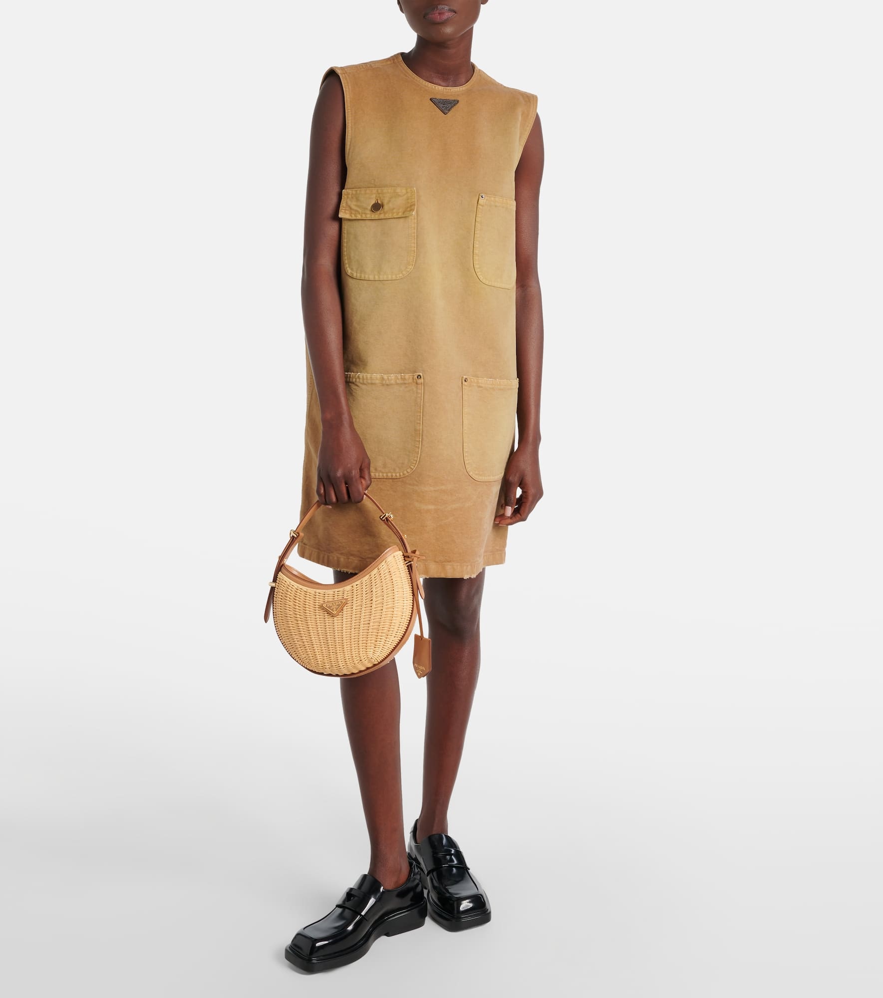 Arqué woven leather-trimmed shoulder bag - 5