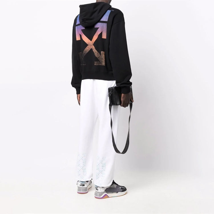 Men's OFF-WHITE FW21 Arrow Printing Pattern Loose Fit Black OMBB037F21FLE0051084 - 3