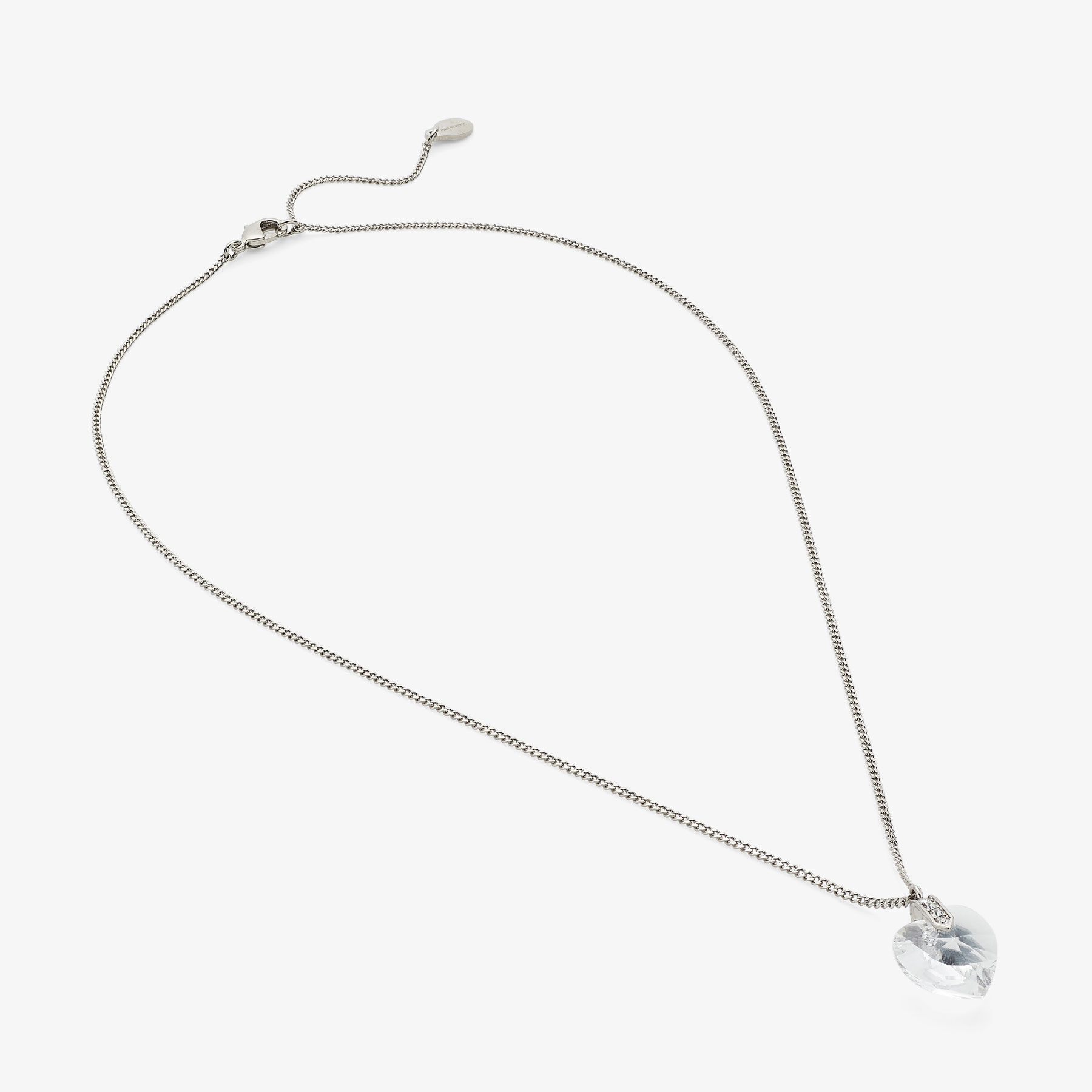 Heart Necklace
Silver-Finish Heart Necklace with Crystals - 3