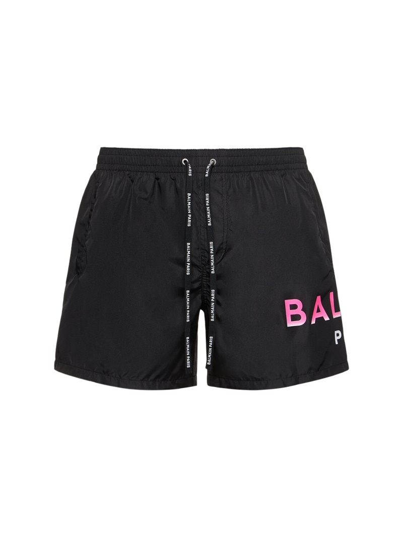 Balmain logo tech swim shorts - 1