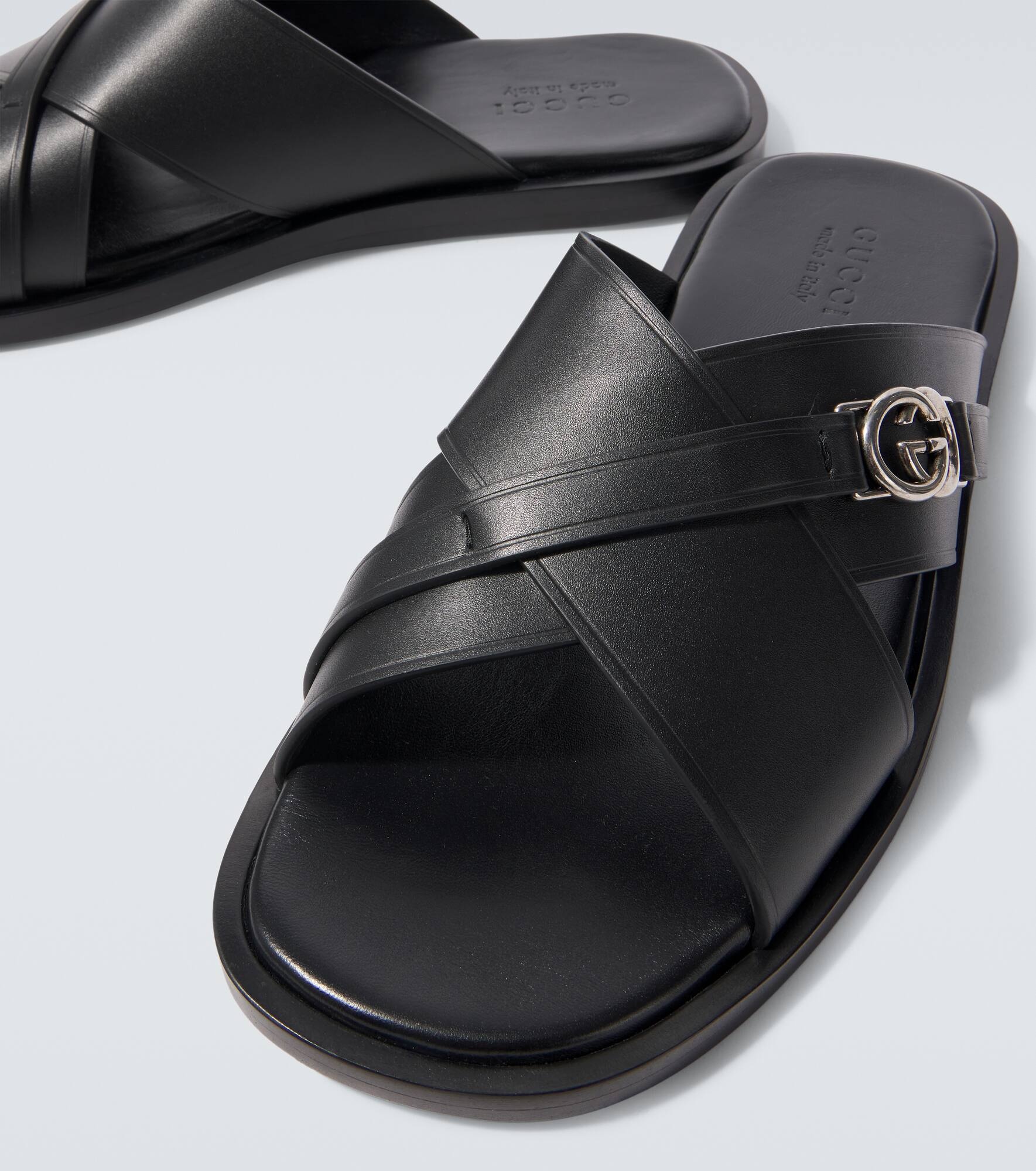 Leather slides - 3