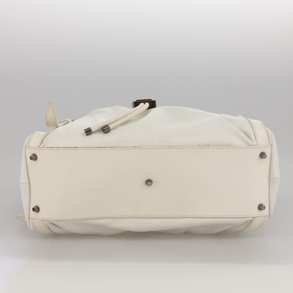 Burberry Tote Bag Leather White - 5